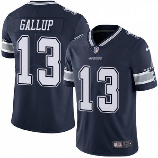 Mens Nike Dallas Cowboys 13 Michael Gallup Navy Blue Team Color Vapor Untouchable Limited Player NFL