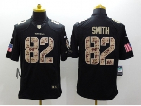 Nike Baltimore Ravens 82 Torrey Smith Black Limited Salute to Service NFL Jersey