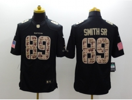 Nike Baltimore Ravens 89 Steve Smith Sr Black Limited Salute to Service NFL Jersey