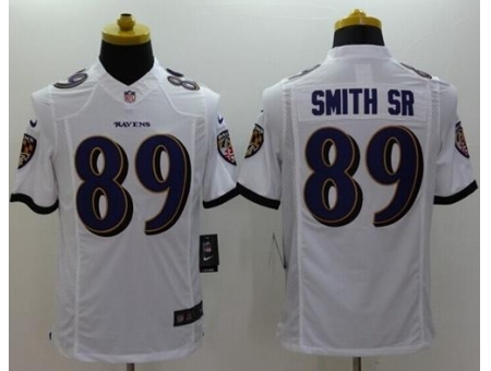 Nike Baltimore Ravens 89 Steve Smith Sr White Limited NFL Jersey