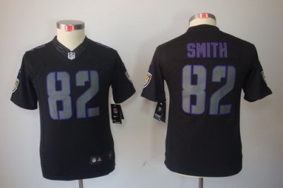 Nike Youth NFL Baltimore Ravens #82 Torrey Smith Black Jerseys[Impact Limited]