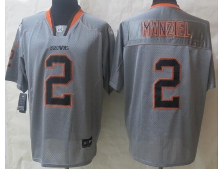 Nike Cleveland Browns 2 Johnny Manziel Grey Elite Lights Out NFL Jersey