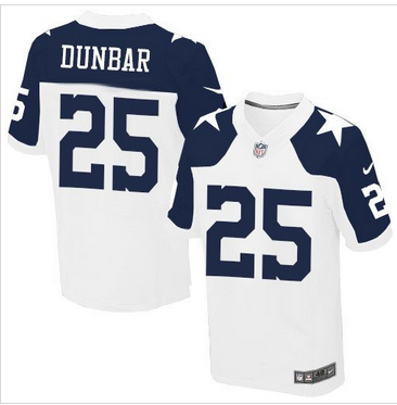 Nike Dallas Cowboys #25 Lance Dunbar White Thanksgiving Throwback Mens Stitched NFL Elite Jersey