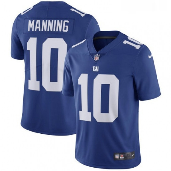 Mens Nike New York Giants 10 Eli Manning Royal Blue Team Color Vapor Untouchable Limited Player NFL 