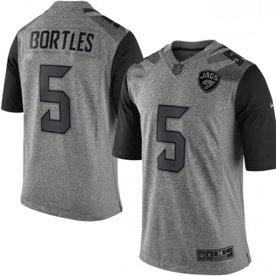 Men Nike Jacksonville Jaguars 5 Blake Bortles Limited Gray Gridiron NFL Jersey