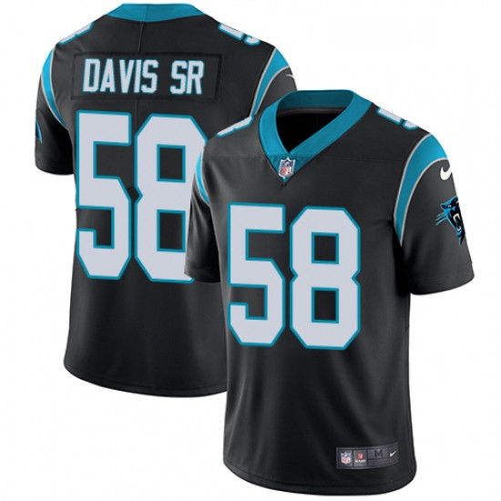 Mens Nike Carolina Panthers 58 Thomas Davis Black Team Color Vapor Untouchable Limited Player NFL Je