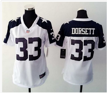 Women Nike Cowboys #33 Tony Dorsett White Thanksgiving Throwback Stitched NFL Elite Jersey