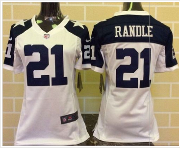 Women Nike Cowboys #21 Joseph Randle White Thanksgiving Throwback Stitched NFL Elite Jersey