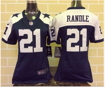 Women Nike Cowboys #21 Joseph Randle Navy Blue Thanksgiving Throwback Stitched NFL Elite Jersey