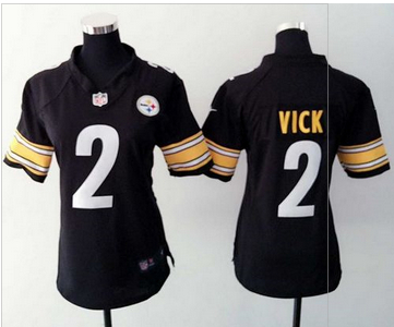 Women Nike Steelers #2 Michael Vick Black Team Color Stitched NFL Elite Jersey