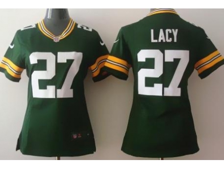 Women Nike Green Bay Packers 27 Eddie Lacy Green NFL Jerseys