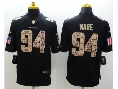 Nike Denver Broncos 94 DeMarcus Ware Black Limited Salute to Service NFL Jersey