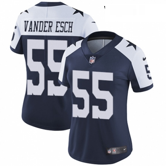 Womens Nike Dallas Cowboys 55 Leighton Vander Esch Navy Blue Throwback Alternate Vapor Untouchable L