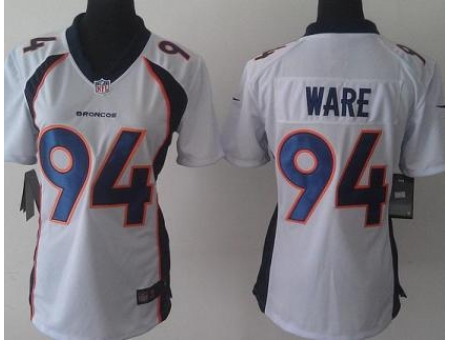 Women Nike Denver Broncos 94 DeMarcus Ware White NFL Jerseys