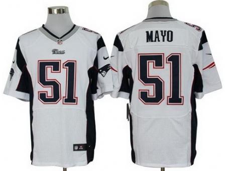 Nike New England Patriots 51 Jerod Mayo White Elite NFL Jersey