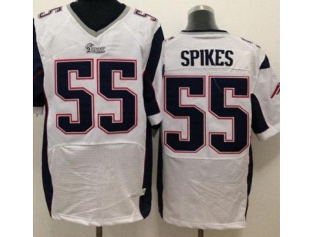 Nike New England Patriots 55 Brandon Spikes White Elite NFL Jersey