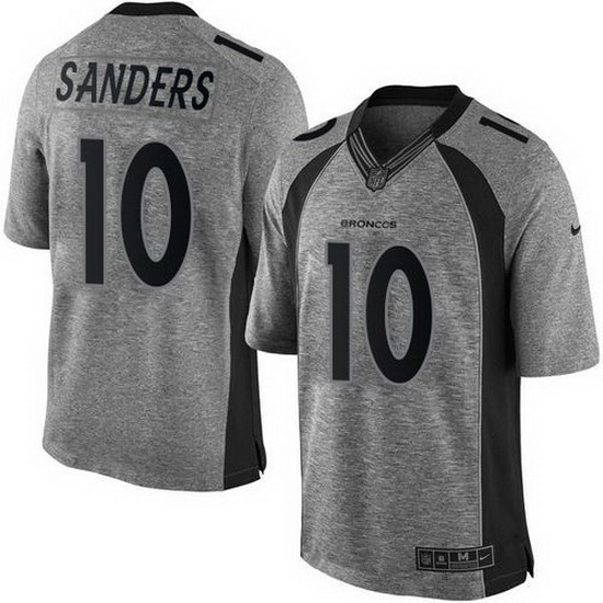 Nike Broncos #10 Emmanuel Sanders Gray Mens Stitched NFL Limited Gridiron Gray Jersey