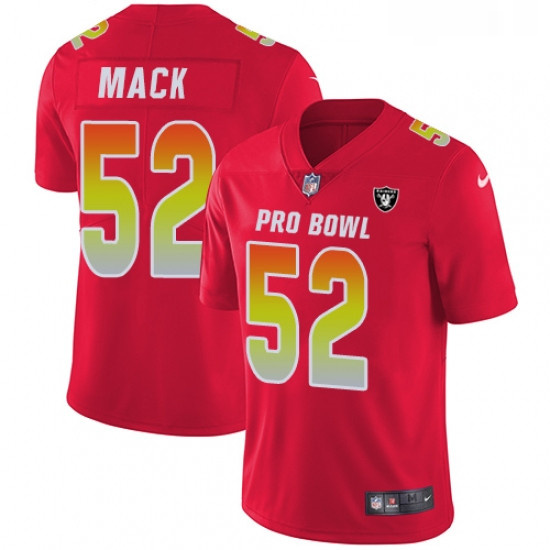 Mens Nike Oakland Raiders 52 Khalil Mack Limited Red 2018 Pro Bowl NFL Jersey