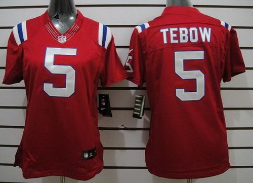 Women Nike New England Patriots 5 Tim Tebow Red LIMITED NFL Jerseys