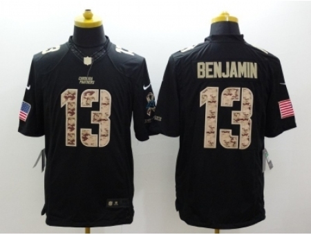 Nike Carolina Panthers 13 Kelvin Benjamin Black Limited Salute to Service NFL Jersey