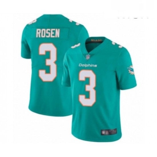 Mens Miami Dolphins 3 Josh Rosen Aqua Green Team Color Vapor Untouchable Limited Player Football Jer