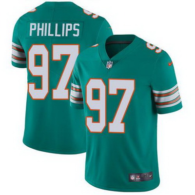 Nike Dolphins #97 Jordan Phillips Aqua Green Alternate Youth Stitched NFL Vapor Untouchable Limited 