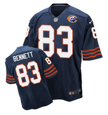 Nike Bears #83 Martellus Bennett Navy Blue Throwback Mens Stitched NFL Elite Jersey