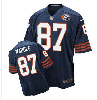 Nike Bears #87 Tom Waddle Navy Blue Throwback Mens Stitched NFL Elite Jersey