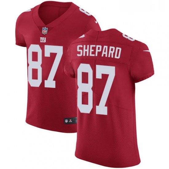 Mens Nike New York Giants 87 Sterling Shepard Red Alternate Vapor Untouchable Elite Player NFL Jerse