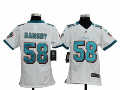 Youth Nike NFL Miami Dolphins #58 Karlos Dansby white Jerseys