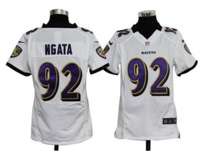 Youth Nike NFL Baltimore Ravens #92 Haloti Ngata White Jerseys