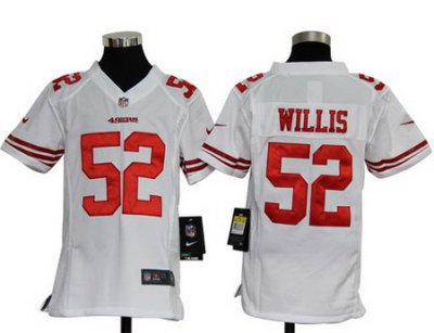 Youth Nike San Francisco 49ers 52# Willis Authentic White Jersey