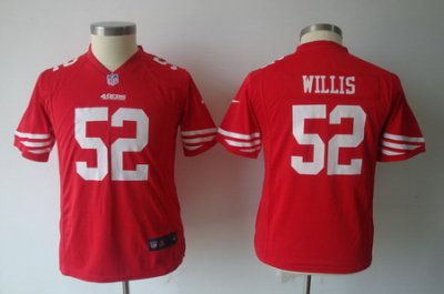 Youth Nike San Francisco 49ers 52# Willis Authentic Red Jersey