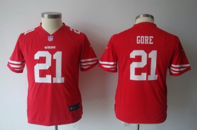 Youth Nike San Francisco 49ers 21# Gore Authentic Red Jersey