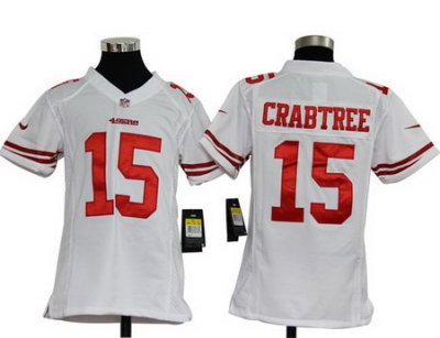 Youth Nike San Francisco 49ers 15# Michael Crabtree White Nike NFL Jerseys