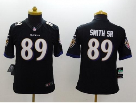 Youth Nike Baltimore Ravens 89 Steve Smith Sr Black Alternate Stitched NFL Limited Jersey