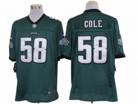 Nike Philadelphia Eagles 58 Trent Cole Green Limited NFL Jersey