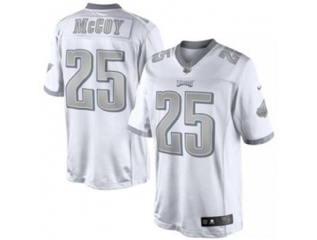 Nike Philadelphia Eagles 25 LeSean McCoy White Limited Platinum NFL Jersey