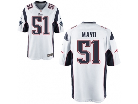 Nike New England Patriots 51 Jerod Mayo White Game NFL Jersey