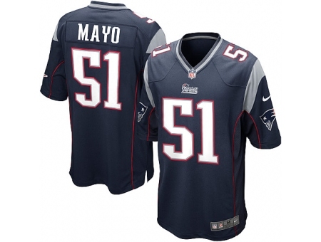 Nike New England Patriots 51 Jerod Mayo blue Game NFL Jersey