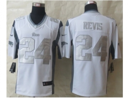 Nike New England Patriots 24 Darrelle Revis White Game Platinum NFL Jersey