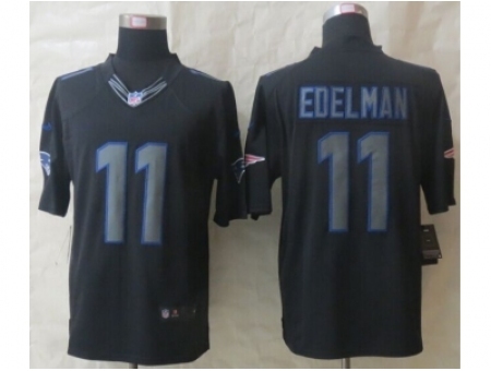 Nike New England Patriots 11 Julian Edelman Black Limited Impact NFL Jersey