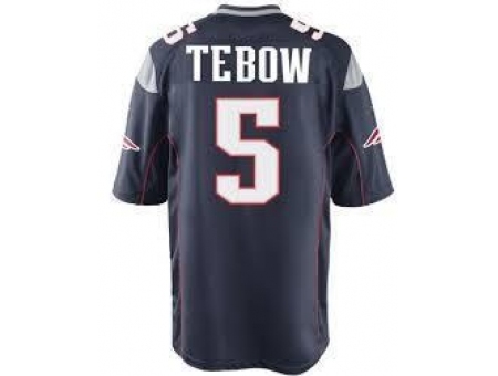 Nike New England Patriots 5 Tim Tebow Blue Game NFL Jersey