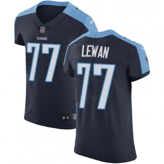 Mens Nike Tennessee Titans 77 Taylor Lewan Navy Blue Alternate Vapor Untouchable Elite Player NFL Je