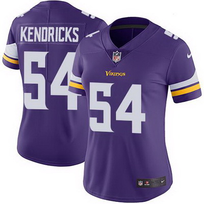 Nike Vikings #54 Eric Kendricks Purple Team Color Womens Stitched NFL Vapor Untouchable Limited Jers