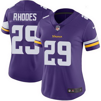 Nike Vikings #29 Xavier Rhodes Purple Team Color Womens Stitched NFL Vapor Untouchable Limited Jerse