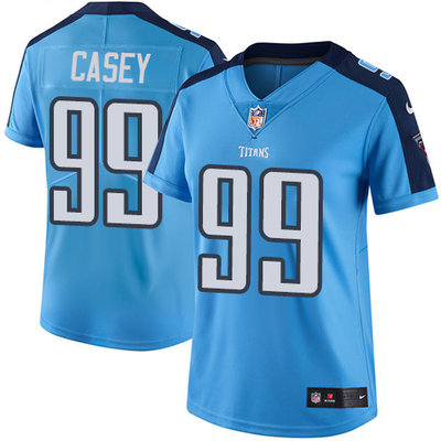 Nike Titans #99 Jurrell Casey Light Blue Team Color Womens Stitched NFL Vapor Untouchable Limited Je