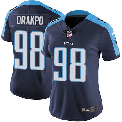 Nike Titans #98 Brian Orakpo Navy Blue Alternate Womens Stitched NFL Vapor Untouchable Limited Jerse