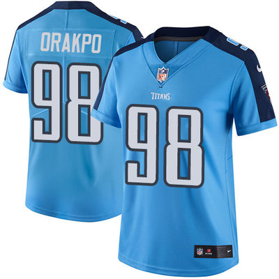 Nike Titans #98 Brian Orakpo Light Blue Team Color Womens Stitched NFL Vapor Untouchable Limited Jer