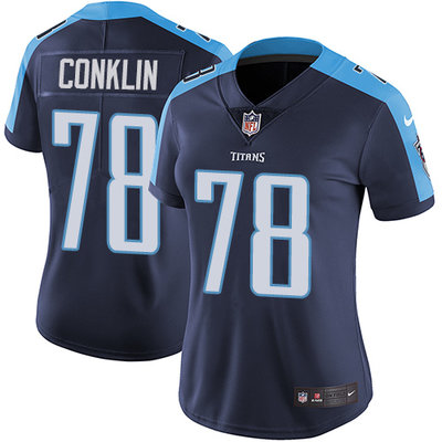 Nike Titans #78 Jack Conklin Navy Blue Alternate Womens Stitched NFL Vapor Untouchable Limited Jerse